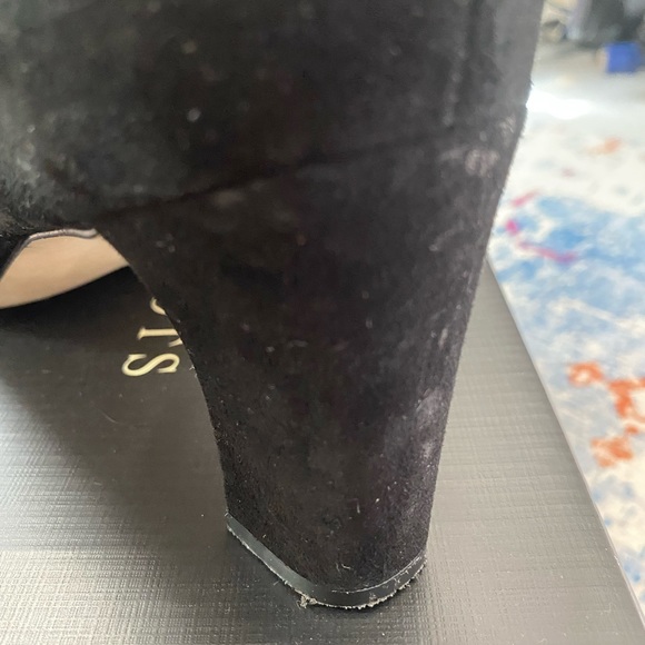 Talbots 8 1/2 B Suede Black Mid Heel Pumps Shoes w/Box - Picture 4 of 9